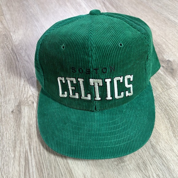 VTG‎ Starter Boston Celtics Snapback Hat NBA Arch Green Corduroy Cap - Picture 1 of 10